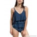 Women's Summer One Piece Swimsuits Ruffled Swimwear 2 Piece Tankini Set Bathing Suit Navy Blue B07M7CCMCL